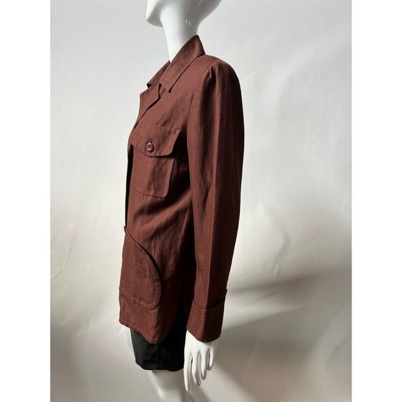 Preston & York Womens Jacket Coat Brown Buttons Pockets Collar XS - Picture 7 of 12